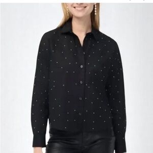 buy 2 get one free ✨ jCrew factory Black rhinestone button up